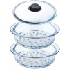 Sada 2 x sklenené sitá a 1 x sklenený poklop PYREX, 20 cm