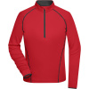 James & Nicholson Tričko JN 497, funkční, dlouhý rukáv, dámské COT02049787605-red/black 2XL Červená/černá