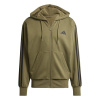 adidas Essentials Fleece 3-Stripes Full-Zip pánska mikina Olive Strata L