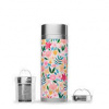 Nerezová termofľaša na čaj s odnímateľným sitkom Qwetch Flora Pink, 400 ml