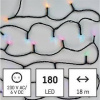 Vianočné osvetlenie EMOS GoSmart 180 LED reťaz, 18 m, vonkajšie aj vnútorné, RGB, časovač, Wi-Fi (D4ZR03)