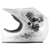 Dětská krosová moto přilba Skull bílá