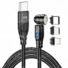 Kábel Uslion USB - USB typ C / microUSB / Lightning 1 m čierny