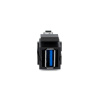 Modul/Spojka USB 3.0 AF/AF, Keystone, čierny