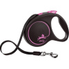 Vodítko FLEXI Black Design M opasok 5m/25kg ružová NEW M pásek 5m/25kg růžová NEW