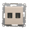 Kontakt Simon HDMI 2-zásuvka Simon54 PREMIUM/NATURE béžová DGHDMI2.01/41