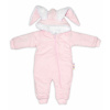 Baby Nellys Menčestrová kombinézka /overal s kožušinkou Cute Bunny - ružová, veľ. 68/74 Baby Nellys
