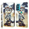 Peňaženkové kožené puzdro 3D Painted na Motorola Moto E20 / E30 / E40 - Naughty Cat