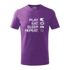 Stolný tenis - eat sleep - Tričko detské bavlnené - 146 cm/10 rokov ( Fialová )