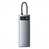 BASEUS METAL GLEAM Hub / adaptér 9v1 USB-C, HDMI, RJ45 + microSD/SD (CAHUB-CU0G)