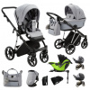 ADAMEX Kočík kombinovaný Belissa Special Edition Grey/Silver + KIDDY Evoluna i-size 2 + základňa