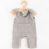 Dojčenské mušelínové zahradníčky New Baby Comfort clothes sivá 86 (12-18m)