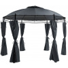 Záhradný altán s LED solárnym osvetlením BestBerg BBGG-20 / 350 x 274 cm / šedá