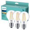 3PAK LED žiarovka E27 A60 7W = 60W 806lm 2700K Teplé vlákno PHILIPS