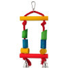 BIRD JEWEL drevená hojdačka s lanom farebná 25 cm