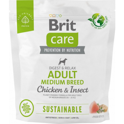 Granule Brit Care Dog Sustainable Adult Medium Breed, 1 kg