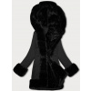 Čierna dámska bunda s kožušinovou podšívkou J Style (11Z8089) odstíny černé S (36)