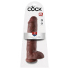 Kráľovský Kokos 11 - veľký prísavkový, semenný dildo (28cm) - hnedý