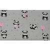 Bavlněná dětská látka šedá panda (Dětská látka šedá panda)