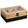 KESPER Kesper Organizér na čaje 6 priehradiek bambus čierny 21,5 x 15 x 8,5 cm