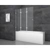 Aurlane Skladacia vaňová zástena Silver Elegance 120 cm x 140 cm chróm 3-krídlov