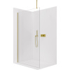CERANO - Sprchová zástena Walk-in Onyx Top Round Ľ/P - 8 mm - guľatá vzpera - zlatá kartáčovaná, transparentné sklo - 80x200 cm