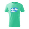 Grécko vlajka - Tričko detské bavlnené - 134 cm/8 rokov ( Mätová )