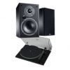 Pro-Ject T1 EVO + OM10 - piano černá + aktivní reprosoustavy Magnat Monitor Ref. 2A - černá dýha