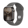 Apple Watch Series 10 GPS + Cellular 42mm Natural Titanium Case with Stone Grey Sport Band - S/M MWXD3QC/A