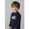 Detská bavlnená košeľa s dlhým rukávom Mayoral 4085.5D.Mini.9BYA tmavomodrá 134