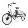Trojkolesový elektrický bicykel Tornádo ZTECH, strieborný
