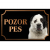 Stredoázijský ovčiak - Kovová tabuľka POZOR PES