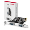 AXAGON PCEA-S2N, PCIe radič - 2x sériový port (RS232) 250 kbps, vr. LP PCEA-S2N