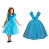 Kostým pre dievča - Popoluška rozprávkové guľové šaty karneval 5-6 rokov (Elza Elsa Dress Dress Land Ice 116/122)