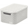 CURVER úložný box RATTAN S, 29,1 x 19,8 x 14,2 cm, biely, 03617-885