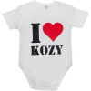 Vtipný darček pre bábätká - detské body s nápisom I ❤️️ love kozy DR2-745