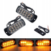VÝSTRAŽNÁ LAMPA 12xLED STROBOSKOP Silná XENDE oranžová, pomocná, 2ks