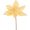 Kvet MagicHome Vianoce, Poinsettia, zlatá, 30 cm, veľkosť kvetu: 20,5 cm