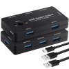 Prepínač KVM USB 4x USB 2.0 480Mb/s pre dva počítače