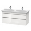 Duravit DuraStyle - Umývadlová skrinka 61x123x45 cm, 2 zásuvky, lesklá biela DS649802222