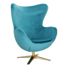 D2.DESIGN Kreslo Egg Velvet Gold blue