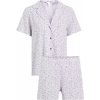 Dámske pyžamo WOVEN SHORT SET 000QS6967E LNU sv. fialová - Calvin Klein M