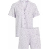 Dámske pyžamo WOVEN SHORT SET 000QS6967E LNU sv. fialová - Calvin Klein L