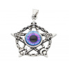 Ewena Přívěsek z chirurgické oceli, amulet s barevným okem + dárkové balení