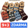 Dámske termo ponožky 9 + 3 páry z alpaka vlny s tradičným pleteným vzorom vločky 35-38