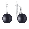 Gaura Pearls Stříbrné náušnice s černou 10-10.5 mm perlou Ines, stříbro 925/1000 SK21498EL/B Černá