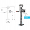 Podperná noha 560 mm 900 kg Simol LT 2153 s rámami (Podperná noha 560 mm 900 kg Simol LT 2153 s rámami)