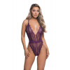 Fialové crotchless body Lace Fetish