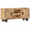 vidaXL TV stolík, surové mangové drevo 110x30x50 cm - Hnedá - 26829-168127