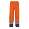 Portwest H444 Hi-Vis Classic Rain Reflexné nepremokavé nohavice oranžová/tmavomodrá 2XL